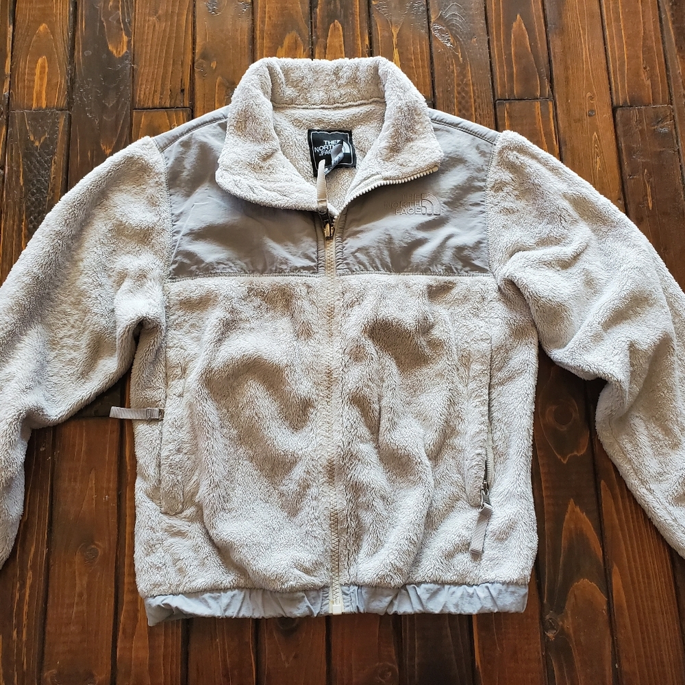 North Face fuzzy zip up jacket
